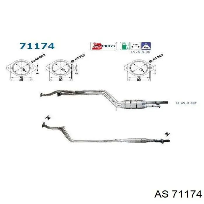 Купити A1244906820 Mercedes Перетворювач відпрацьованих газів