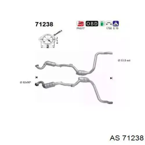 Конвертор-каталізатор, лівий Mercedes A1634908514 ціна, від 3774.64 USD