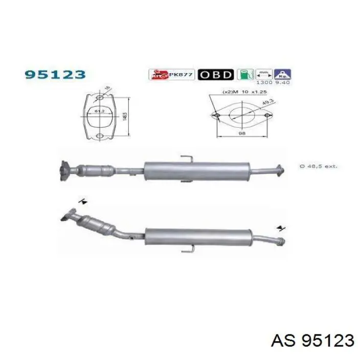 Глушник, передня частина Toyota 174100D390 ціна, від 253.12 USD