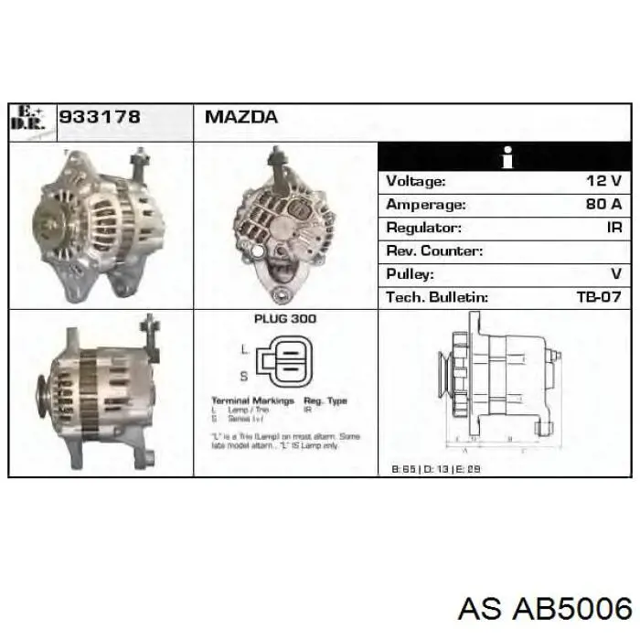 AB5006 AS/Auto Storm Щітка генератора