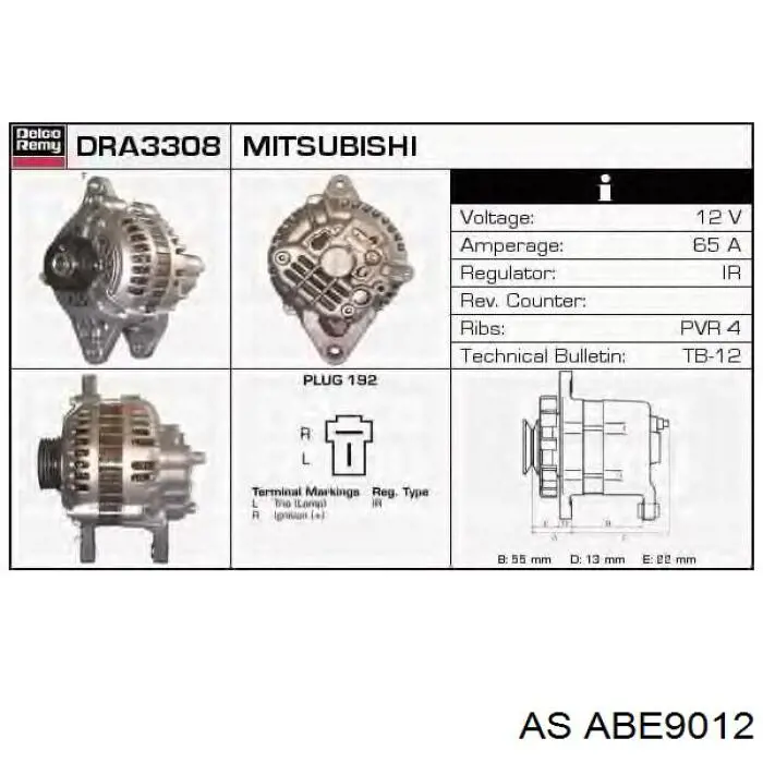 ABE9012 AS/Auto Storm Підшипник генератора