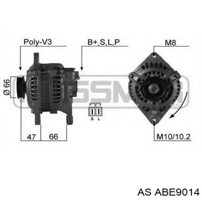 Підшипник генератора ABE9014 AS/Auto Storm