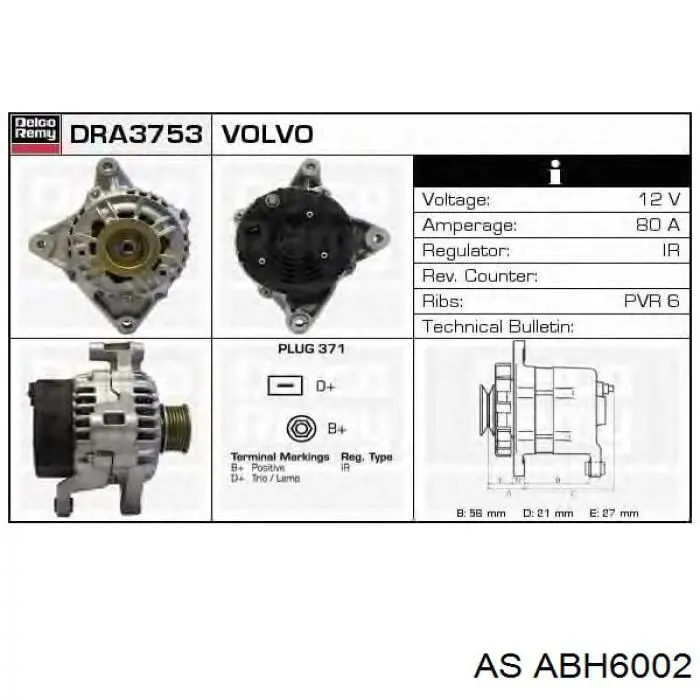 Щіткотримач генератора AS/Auto Storm ABH6002 ціна, від 2.61 USD
