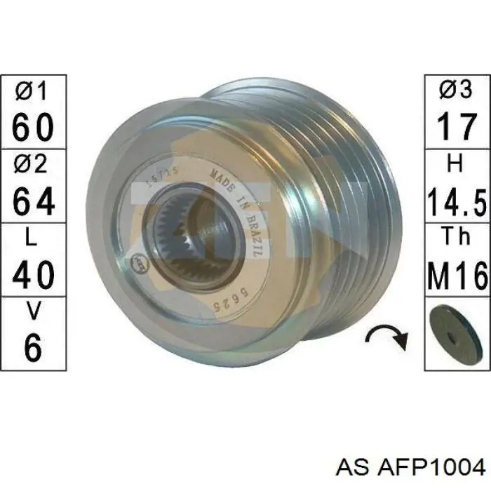 Інерційний шків AS/Auto Storm AFP1004 ціна, від 36.34 USD