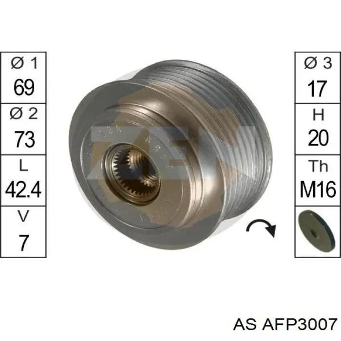 Купити AFP3007 AS/Auto Storm Шків генератора