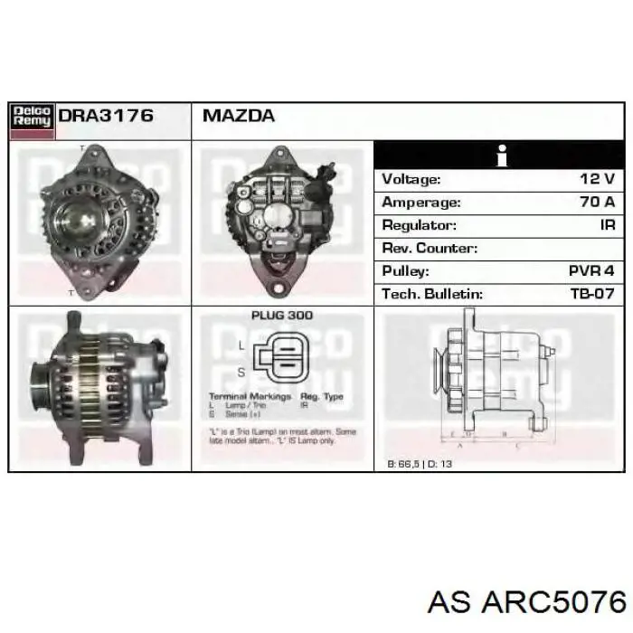 Діодний міст ARC5076 AS/Auto Storm