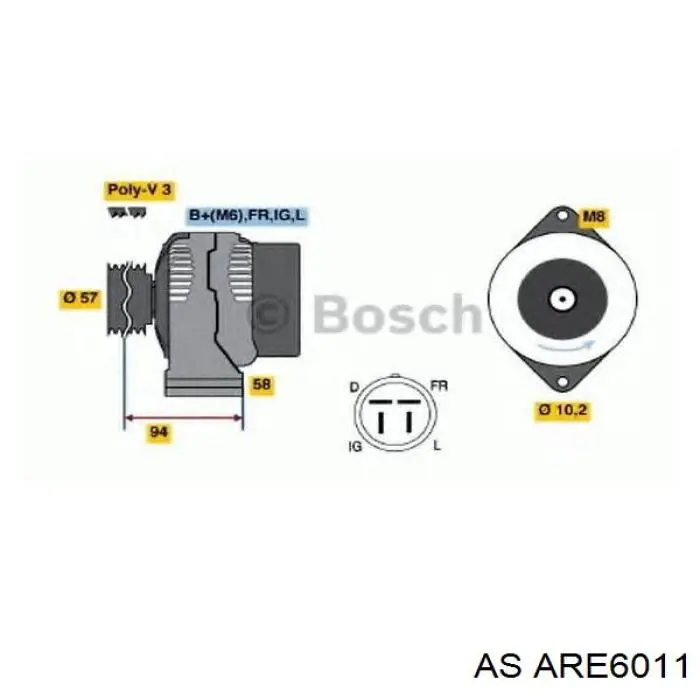 Реле генератора ARE6011 AS/Auto Storm