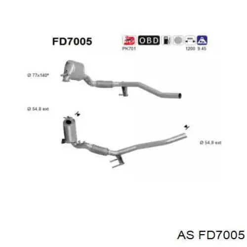 Купити FD7005 AS/Auto Storm Глушник, передня частина