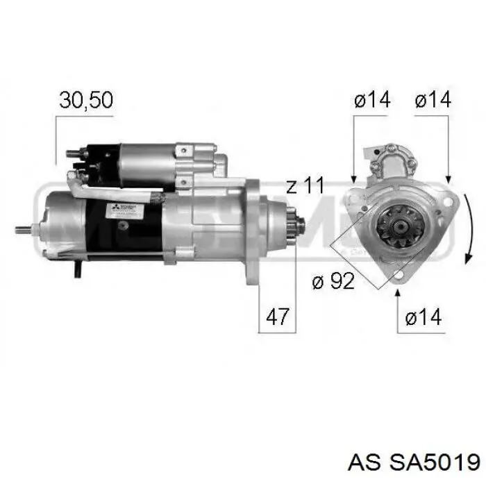 Якір (ротор) стартера SA5019 AS/Auto Storm