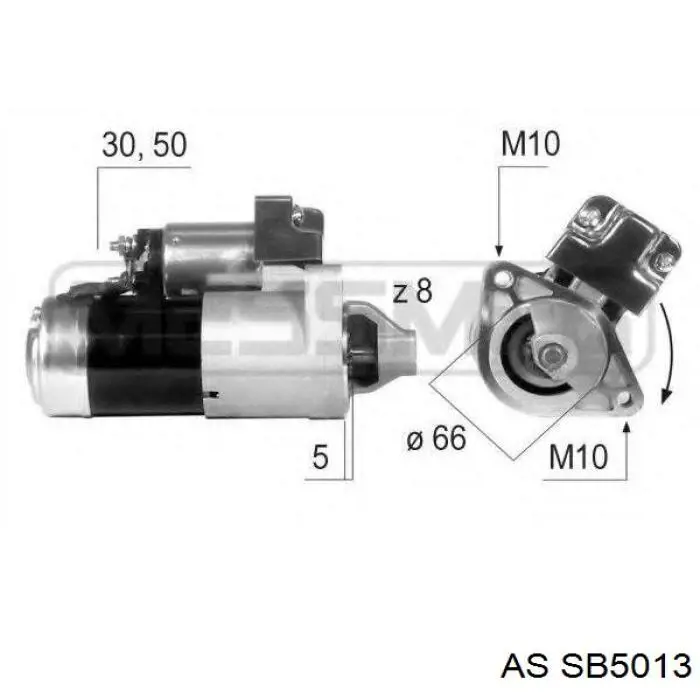 Щітка стартера SB5013 AS/Auto Storm