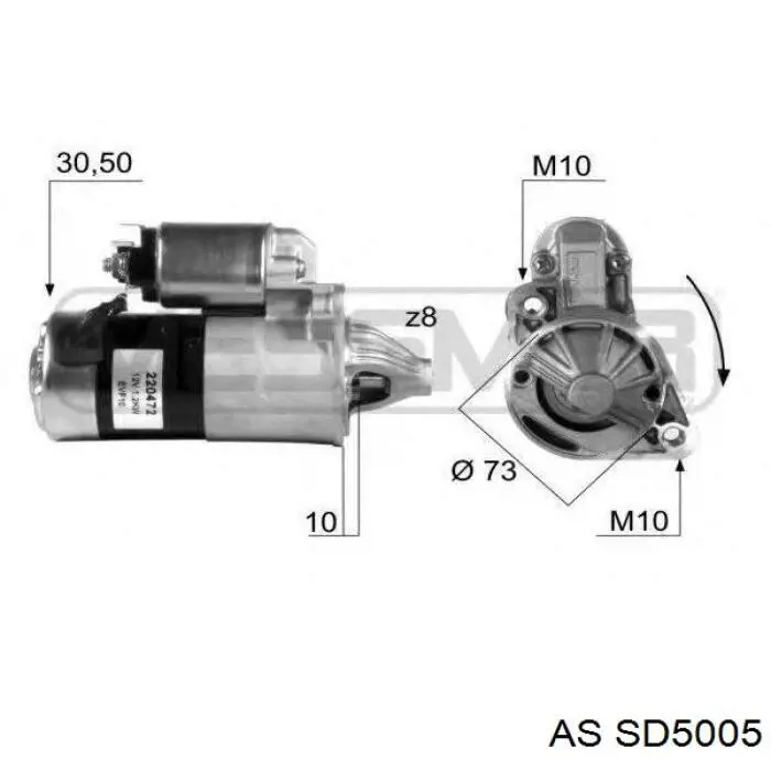 Купити SD5005 AS/Auto Storm Бендикс стартера