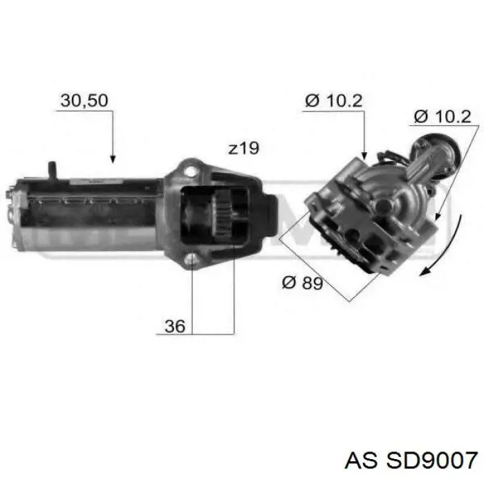 Бендикс стартера SD9007 AS/Auto Storm