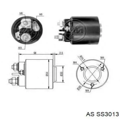 Втягуюче стартера AS/Auto Storm SS3013P