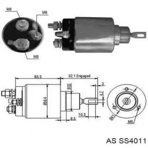 Втягуюче реле стартера SS4011 AS/Auto Storm