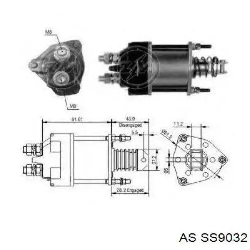 Купити SS9032 AS/Auto Storm Втягуюче реле стартера