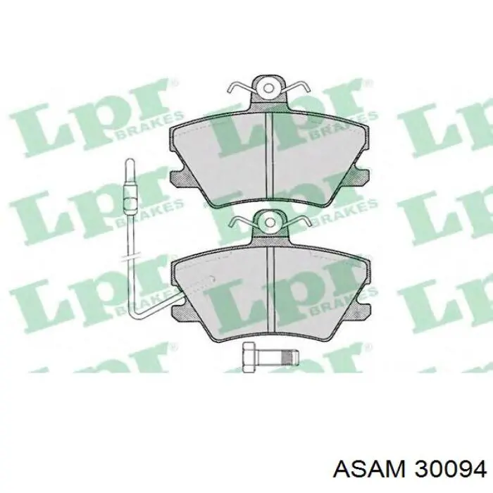 Передні тормозні колодки 30094 Asam