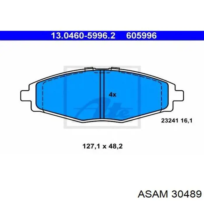 Колодки гальмівні передні, дискові 30489 Asam