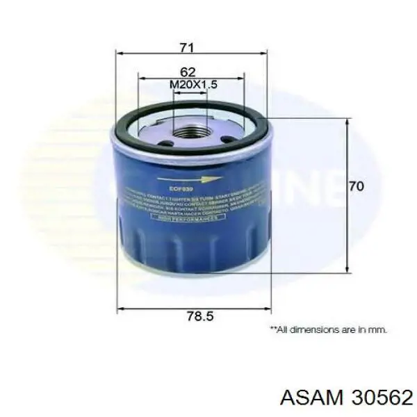 Масляний фільтр 30562 Asam