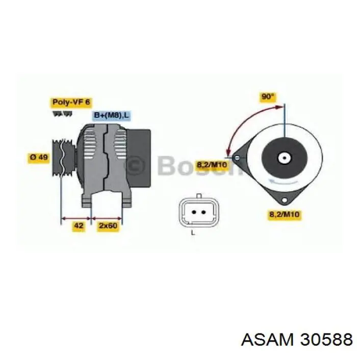 Генератор автомобільний Asam 30588