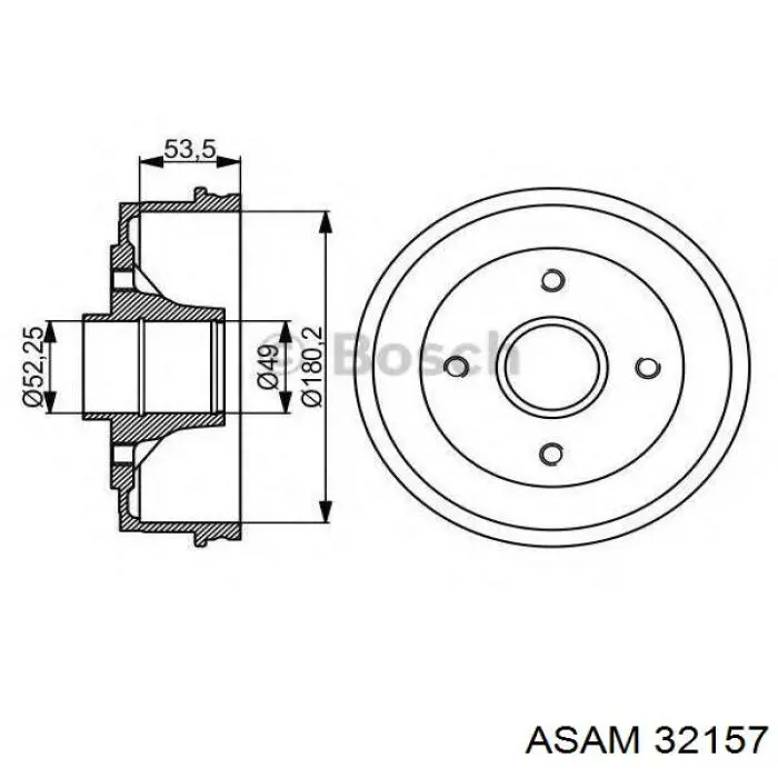 Барабан гальмівний задній 32157 Asam