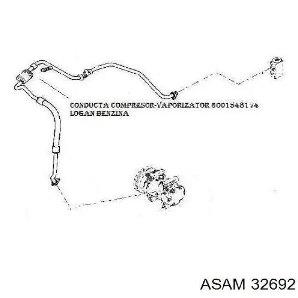 Шланг кондиціонера, від випарника до компресора Asam 32692 ціна, від 42.76 USD