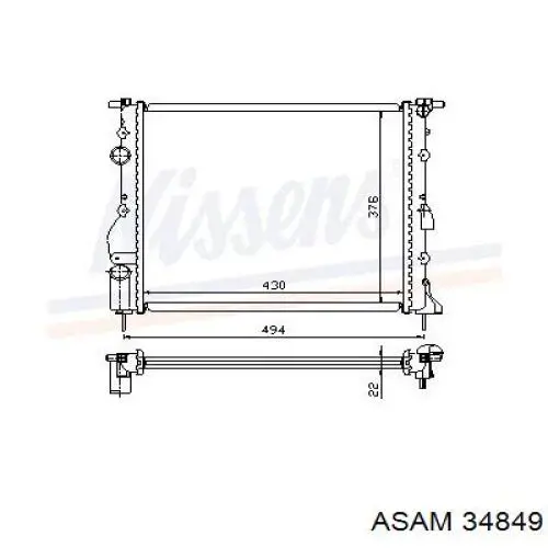 Радіатор основний Asam 34849 ціна, від 43.46 USD