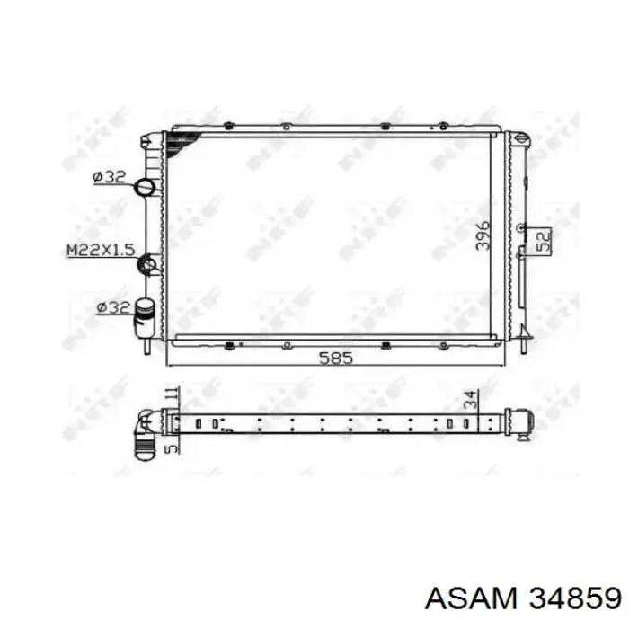 Радіатор основний Asam 34859 ціна, від 61.27 USD