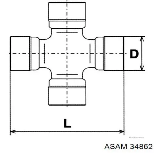 Хрестовина карданного валу Asam 34862 ціна, від 13.62 USD