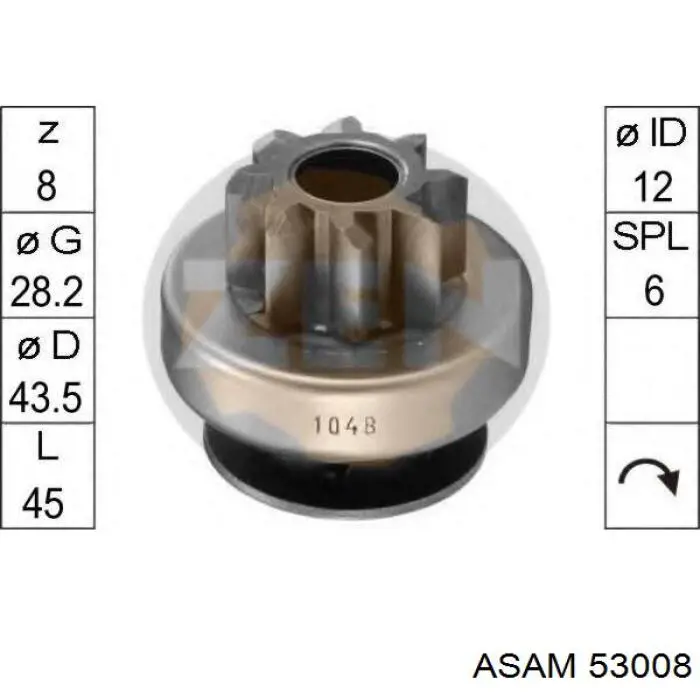 Купити 53008 Asam Бендикс стартера