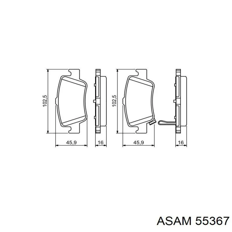 Задні гальмівні колодки 55367 Asam