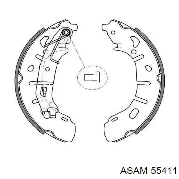 Колодки гальмові задні, дискові 55411 Asam