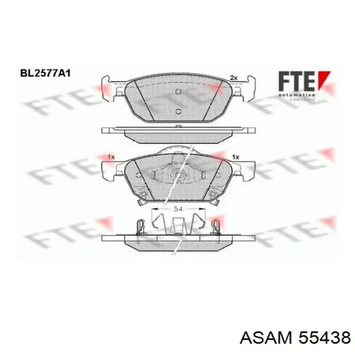 Гальмівні колодки Asam 55438 ціна, від 18.95 USD