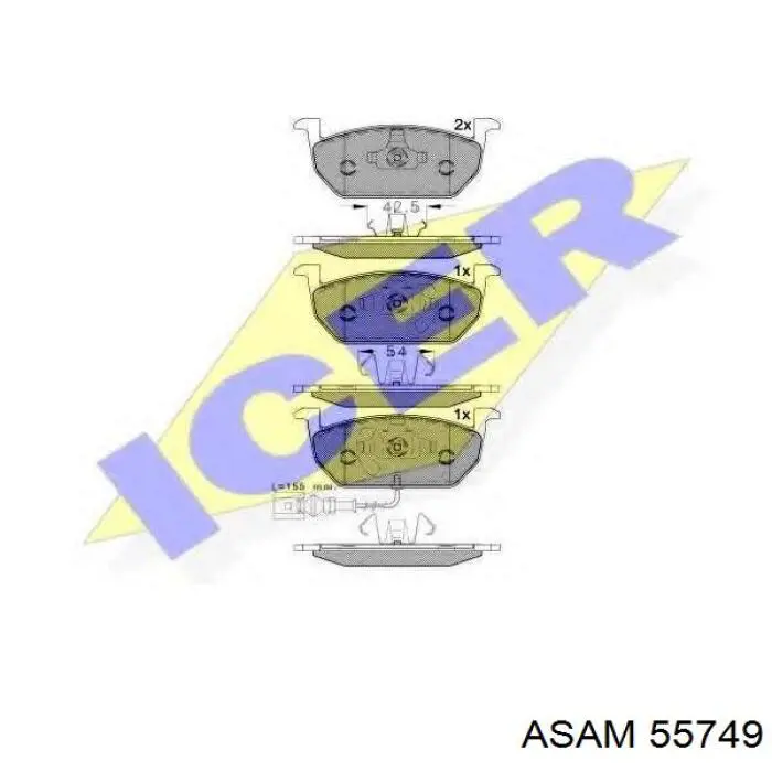 Гальмівні колодки Asam 55749 ціна, від 21.97 USD