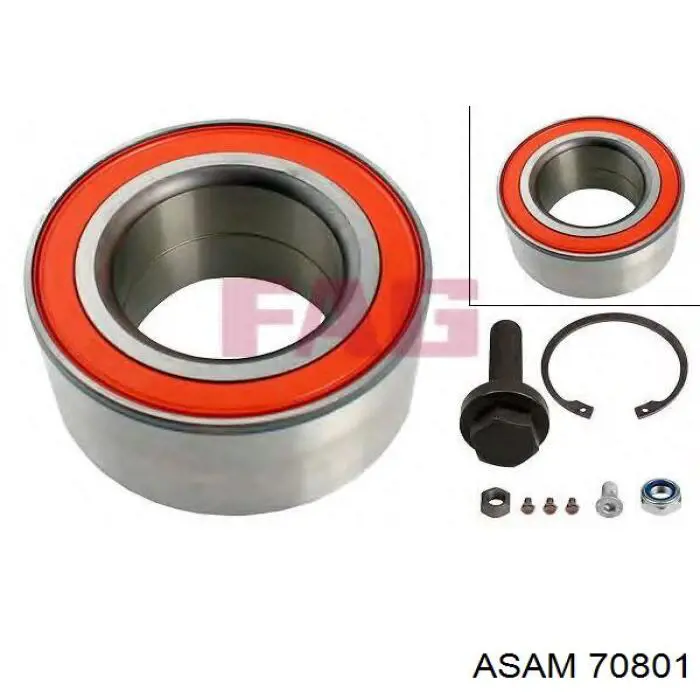 Комплект підшипник маточини передньої Asam 70801 ціна, від 18.60 USD