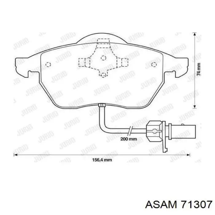 Купити 71307 Asam Колодки гальмівні передні, дискові
