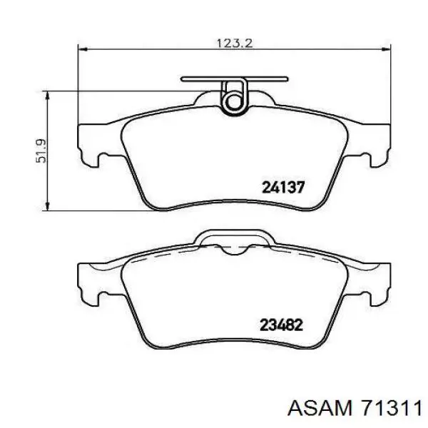Купити 71311 Asam Задні колодки