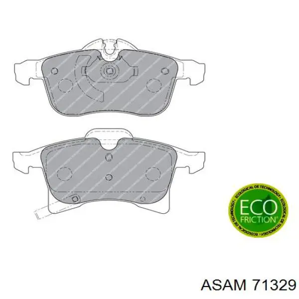 Гальмівні колодки Asam 71329 ціна, від 19.17 USD