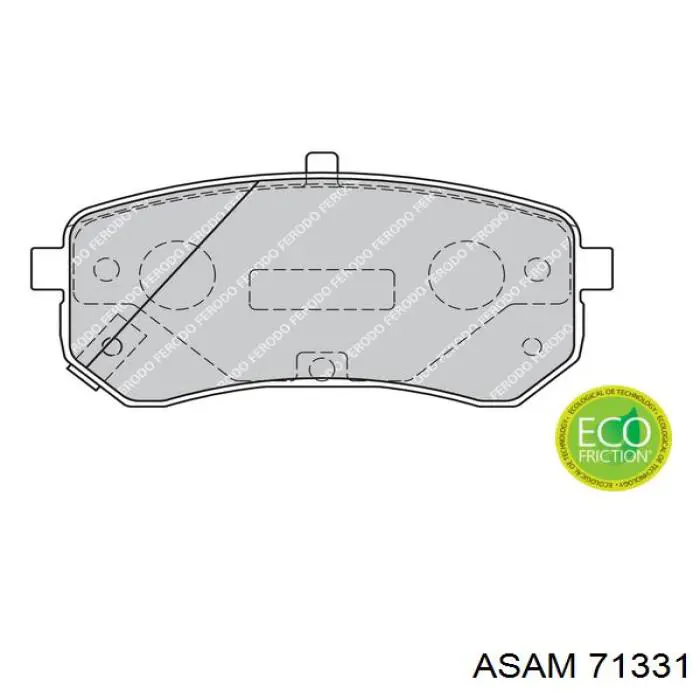 Колодки гальмові задні, дискові 71331 Asam