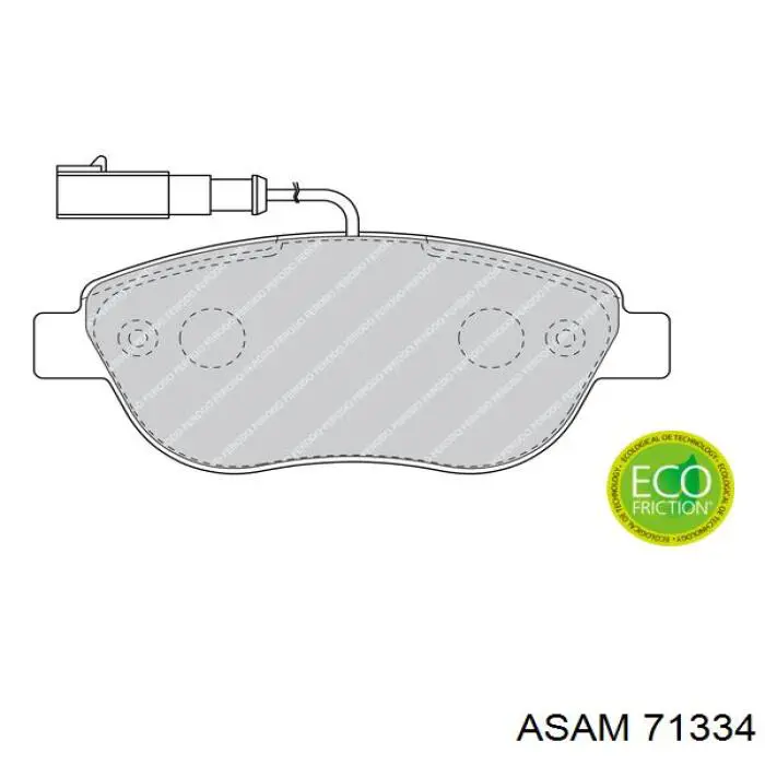 Купити 71334 Asam Колодки гальмівні передні, дискові