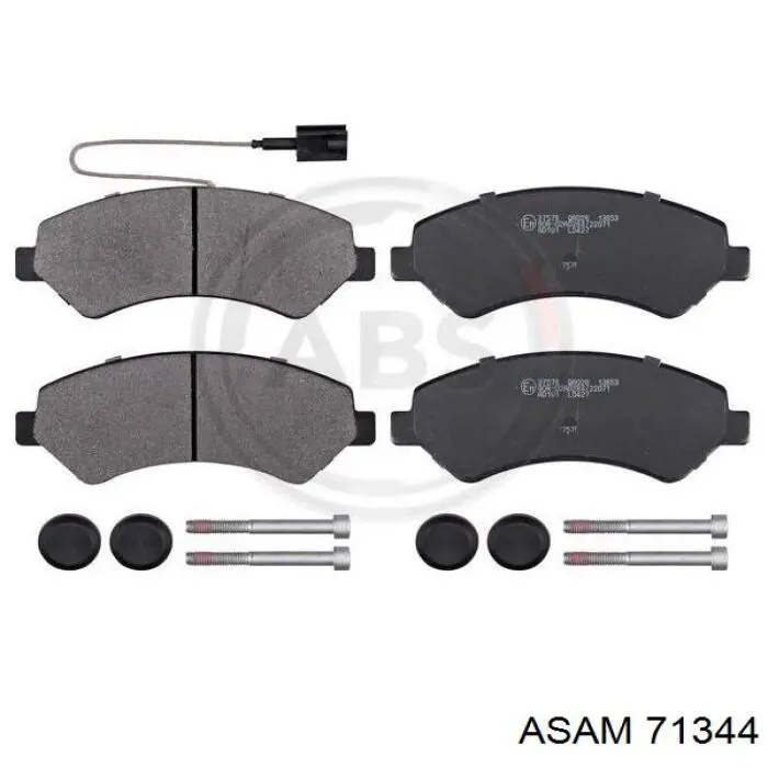 Колодки гальмівні передні, дискові 71344 Asam