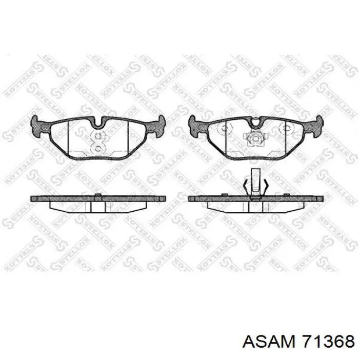 Колодки гальмові задні, дискові 71368 Asam