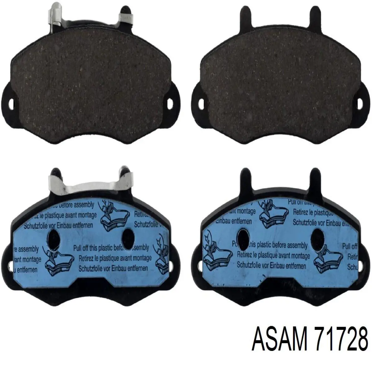 71728 Asam колодки гальмівні передні, дискові