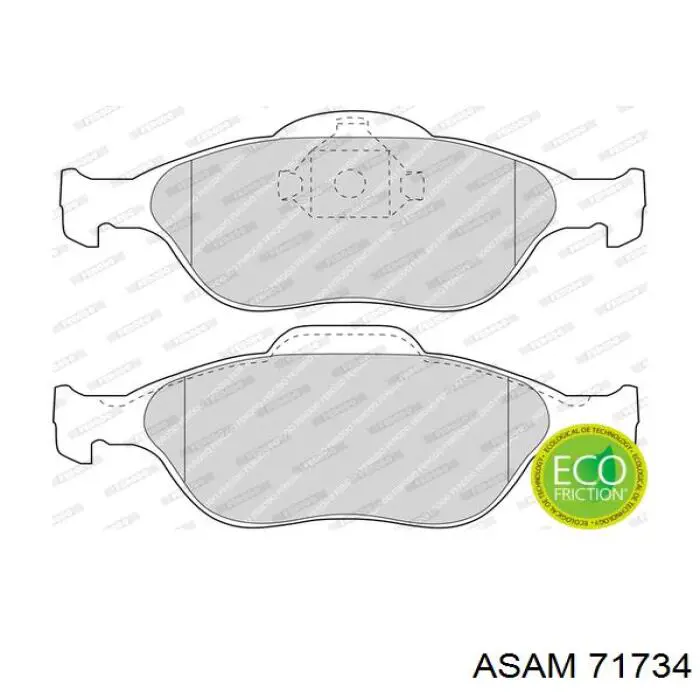 Гальмівні колодки Asam 71734 ціна, від 21.32 USD