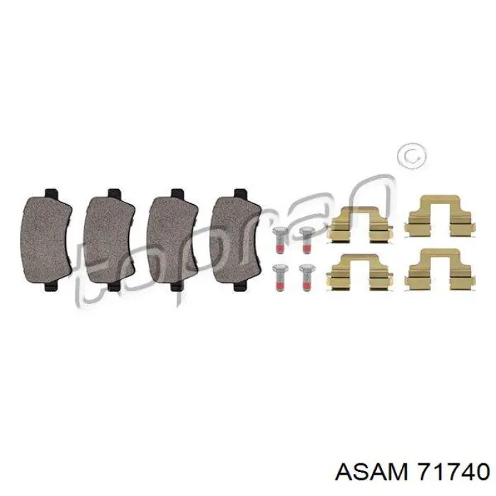 Задні гальмівні колодки 71740 Asam