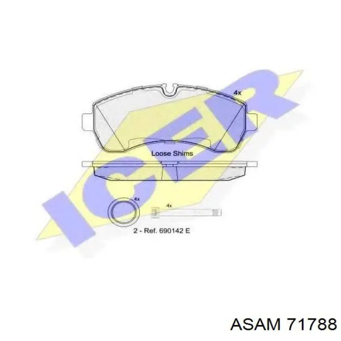 Гальмівні колодки Asam 71788 ціна, від 26.87 USD
