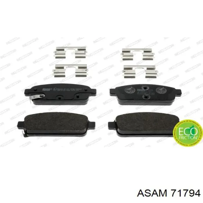 71794 Asam Колодки гальмівні задні, дискові