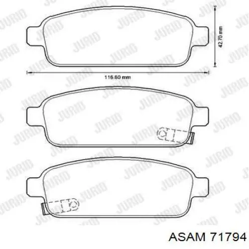 Задні гальмівні колодки Asam 71794 ціна, від 17.47 USD