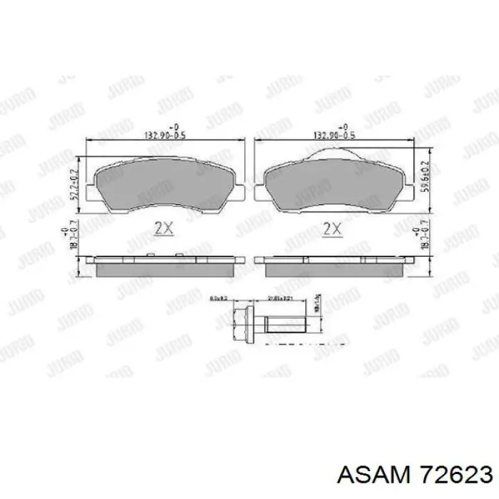 Гальмівні колодки Asam 72623 ціна, від 17.72 USD