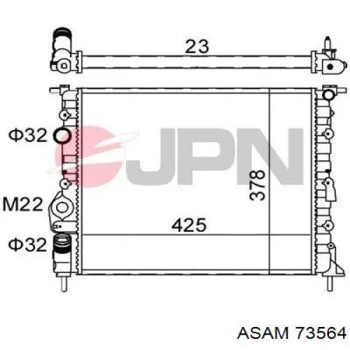 73564 Asam Радіатор охолодження двигуна