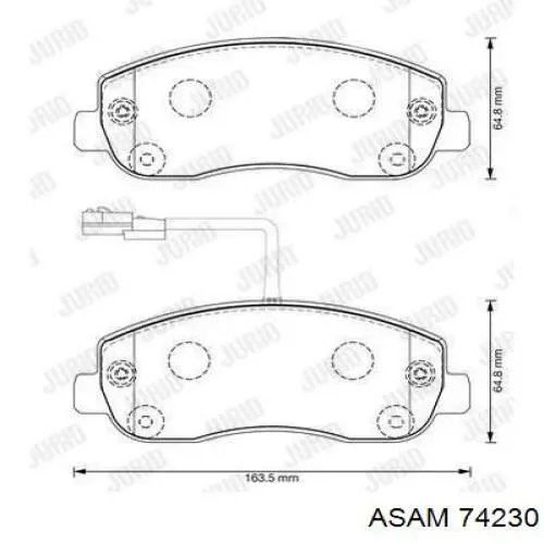 Колодки гальмівні передні, дискові 74230 Asam